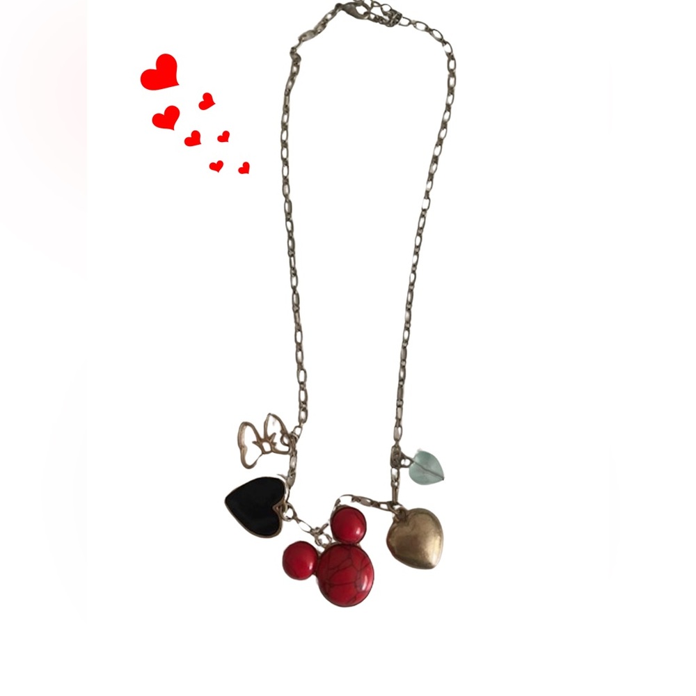 ♥️DISNEY- Red Minnie Mouse Necklace with Charms